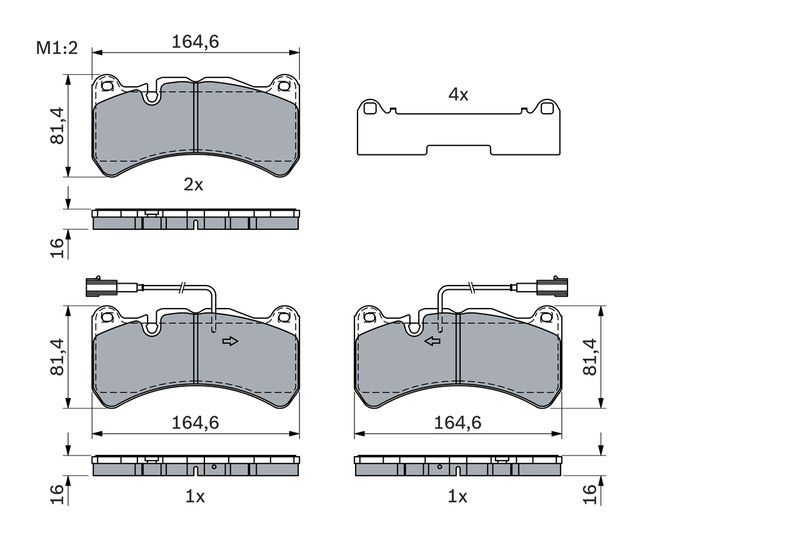 Set placute frana BOSCH 0 986 424 104