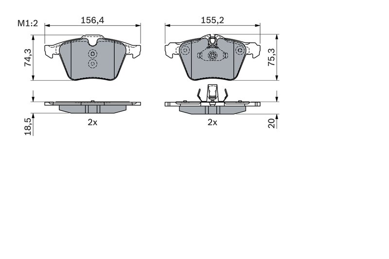 Set placute frana BOSCH 0 986 424 125