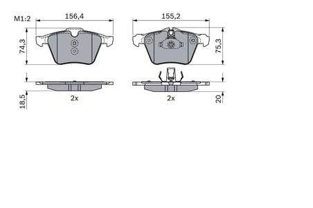 Set placute frana BOSCH 0 986 424 125