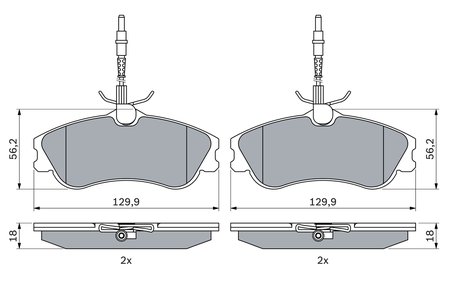 SET PLACUTE FRANA BOSCH 0 986 424 223 - Compatibil cu CITROEN, PEUGEOT