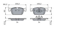 Set placute frana BOSCH 0 986 424 333