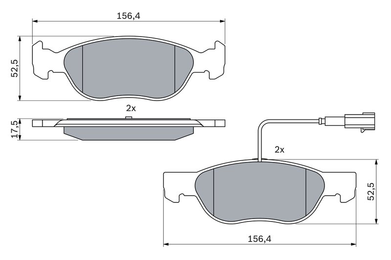 SET PLACUTE FRANA BOSCH 0 986 424 362 - Compatibil cu FIAT, LANCIA