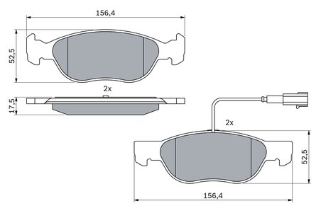 SET PLACUTE FRANA BOSCH 0 986 424 362 - Compatibil cu FIAT, LANCIA
