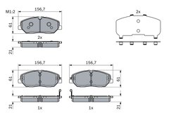 Set placute frana BOSCH 0 986 424 395