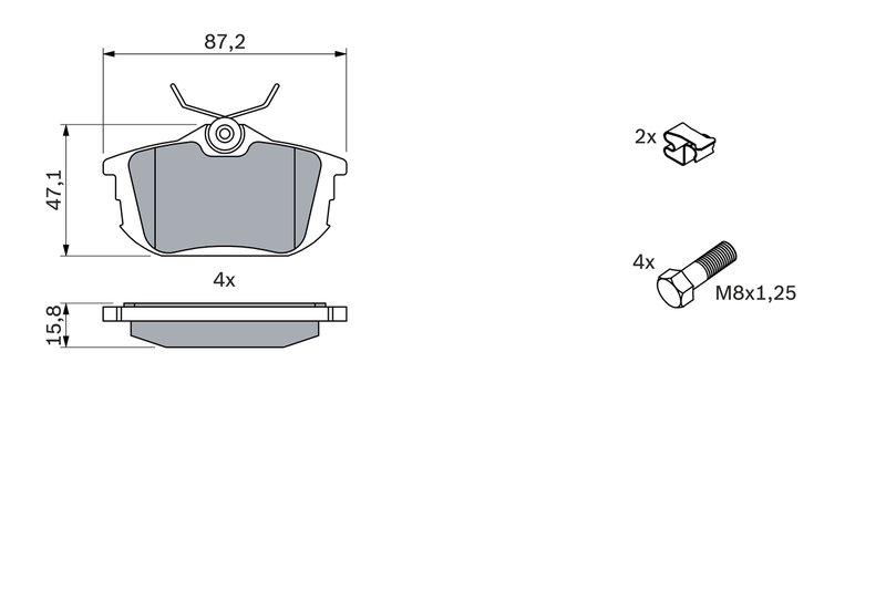 SET PLACUTE FRANA BOSCH 0 986 424 427 - Compatibil cu MITSUBISHI, PROTON, SMART, VOLVO