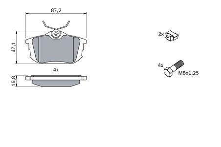 SET PLACUTE FRANA BOSCH 0 986 424 427 - Compatibil cu MITSUBISHI, PROTON, SMART, VOLVO