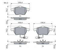 SET PLACUTE FRANA BOSCH 0 986 424 482 - Compatibil cu AUDI, ZHONGHUA (BRILLIANCE)