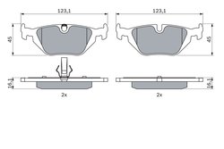 SET PLACUTE FRANA BOSCH 0 986 424 484 - Compatibil cu BMW, BMW (BRILLIANCE), MG, MG (NANJING), MG (SAIC), ROVER