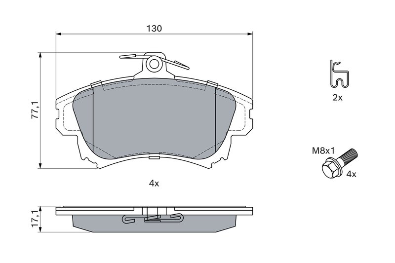 SET PLACUTE FRANA BOSCH 0 986 424 541 - Compatibil cu MITSUBISHI, SMART, VOLVO