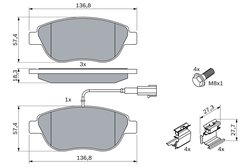 SET PLACUTE FRANA BOSCH 0 986 424 596 - Compatibil cu ABARTH, FIAT, LANCIA
