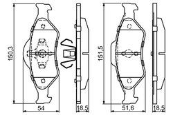 Set placute frana BOSCH 0 986 424 645