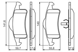 Set placute frana BOSCH 0 986 424 665