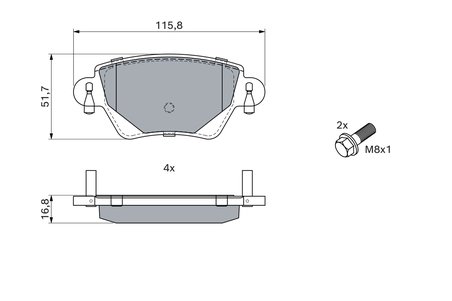 Set placute frana BOSCH 0 986 424 671