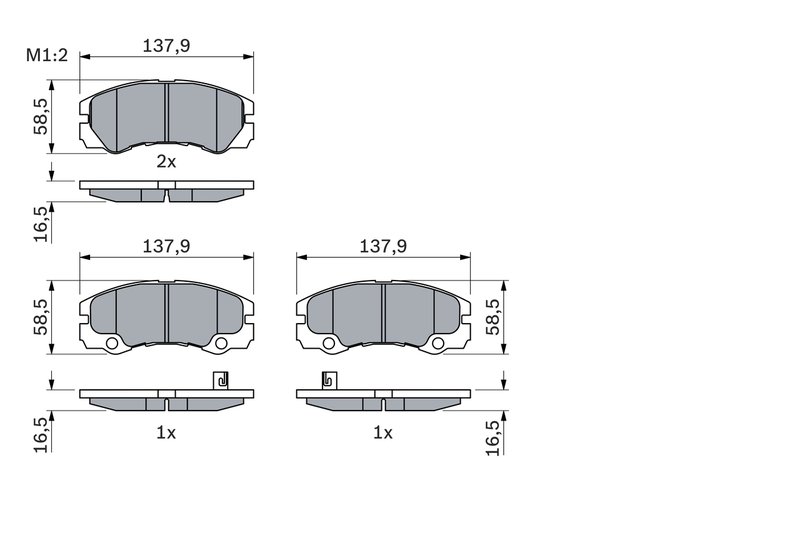 SET PLACUTE FRANA BOSCH 0 986 424 760 - Compatibil cu OPEL, VAUXHALL