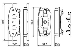 Set placute frana BOSCH 0 986 424 814