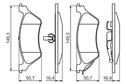 SET PLACUTE FRANA BOSCH 0 986 424 816 - Compatibil cu CHRYSLER, DODGE