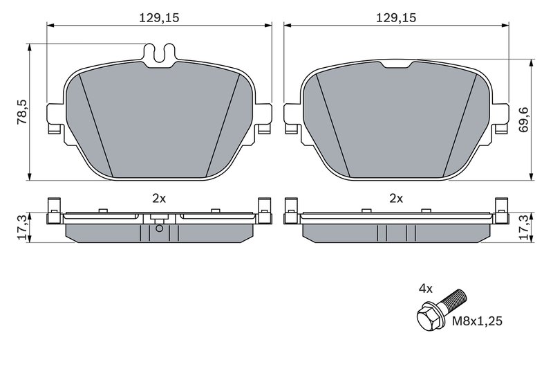 Set placute frana BOSCH 0 986 424 858