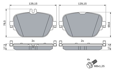 Set placute frana BOSCH 0 986 424 858