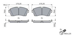 SET PLACUTE FRANA BOSCH 0 986 424 871 - Compatibil cu JAGUAR, LAND ROVER, LAND ROVER (CHERY)