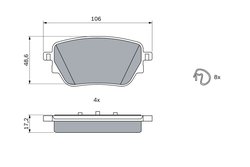 Set placute frana BOSCH 0 986 424 889