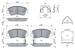 Set placute frana BOSCH 0 986 424 951