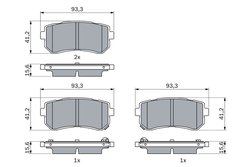 Set placute frana BOSCH 0 986 424 956