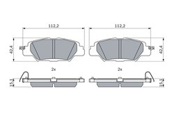 SET PLACUTE FRANA BOSCH 0 986 460 006 - Compatibil cu MAZDA