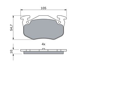 SET PLACUTE FRANA BOSCH 0 986 460 970 - Compatibil cu CITROEN, IRAN KHODRO, PEUGEOT, RENAULT