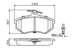 SET PLACUTE FRANA BOSCH 0 986 466 700 - Compatibil cu AUDI, VW