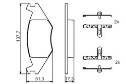 Set placute frana BOSCH 0 986 468 890