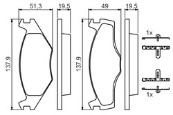SET PLACUTE FRANA BOSCH 0 986 468 873 - Compatibil cu SEAT, VW
