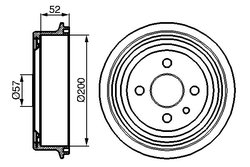 TAMBUR FRANA BOSCH 0 986 477 018 - Compatibil cu BEDFORD, CHEVROLET, DAEWOO, HOLDEN, OPEL, VAUXHALL, ZAZ