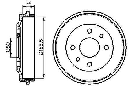 TAMBUR FRANA BOSCH 0 986 477 055 - Compatibil cu ABARTH, AUTOBIANCHI, FIAT, INNOCENTI, LANCIA, SEAT