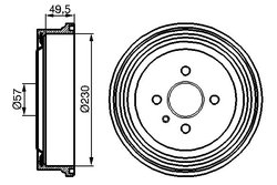 TAMBUR FRANA BOSCH 0 986 477 100 - Compatibil cu CHEVROLET, OPEL, VAUXHALL