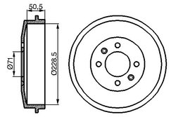 TAMBUR FRANA BOSCH 0 986 477 060 - Compatibil cu CITROEN, PEUGEOT