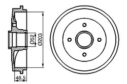 TAMBUR FRANA BOSCH 0 986 477 124 - Compatibil cu CITROEN, PEUGEOT, PEUGEOT (DF-PSA)