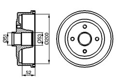 TAMBUR FRANA BOSCH 0 986 477 135 - Compatibil cu OPEL, VAUXHALL