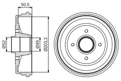 TAMBUR FRANA BOSCH 0 986 477 206 - Compatibil cu RENAULT