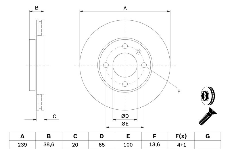DISC FRANA BOSCH 0 986 478 017 - Compatibil cu AUDI, SEAT, VW, VW (SVW)