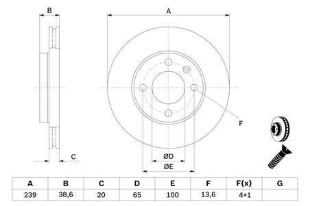 DISC FRANA BOSCH 0 986 478 017 - Compatibil cu AUDI, SEAT, VW, VW (SVW)