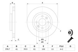 DISC FRANA BOSCH 0 986 478 124 - Compatibil cu CITROEN, DACIA, IRAN KHODRO, LADA, NISSAN, RENAULT