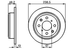 DISC FRANA BOSCH 0 986 478 350 - Compatibil cu HONDA, MG, ROVER