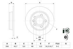 DISC FRANA BOSCH 0 986 478 421 - Compatibil cu FORD, SEAT, VW