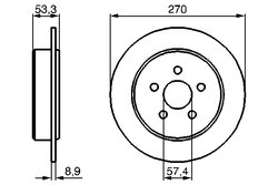 DISC FRANA BOSCH 0 986 478 514 - Compatibil cu CHRYSLER, DODGE, PLYMOUTH