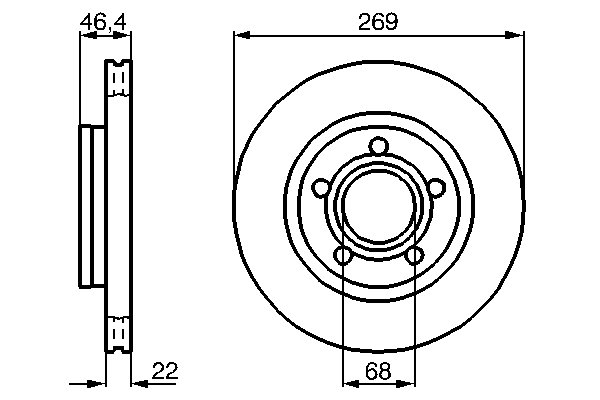 DISC FRANA BOSCH 0 986 478 574 - Compatibil cu AUDI