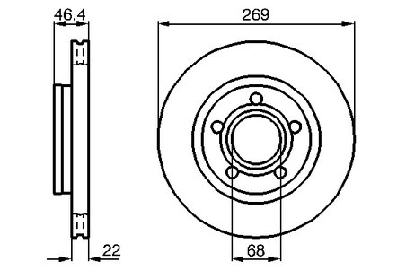 DISC FRANA BOSCH 0 986 478 574 - Compatibil cu AUDI