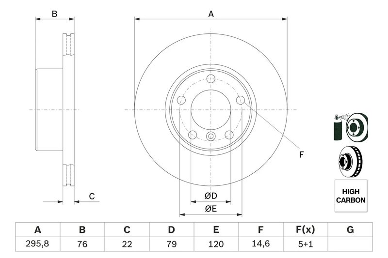 DISC FRANA BOSCH 0 986 478 848 - Compatibil cu BMW