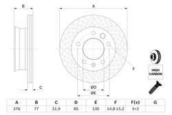 DISC FRANA BOSCH 0 986 478 849 - Compatibil cu MERCEDES-BENZ, VW