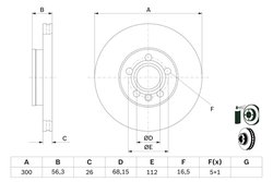 DISC FRANA BOSCH 0 986 479 037 - Compatibil cu FORD, SEAT, VW