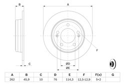 DISC FRANA BOSCH 0 986 479 052 - Compatibil cu HYUNDAI, KIA